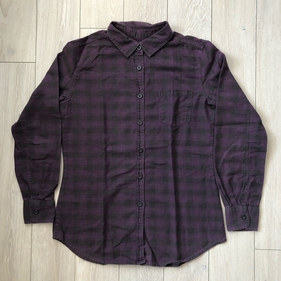 MEC Tops - MEC Organic Cotton Flannel Button Down Shirt in Purple Women’s Size S